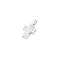 JB JOYAS BARON - Colgante Oro Blanco 18kt Cruz Diamantes 36 Pts