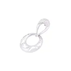 JB JOYAS BARON - Colgante Oro Blanco Diseño Circulo y Diamantes 5x1 Pts
