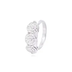 JB JOYAS BARON - Anillo Oro Blanco 18kt Tres Círculos Diamantes 102Qlts