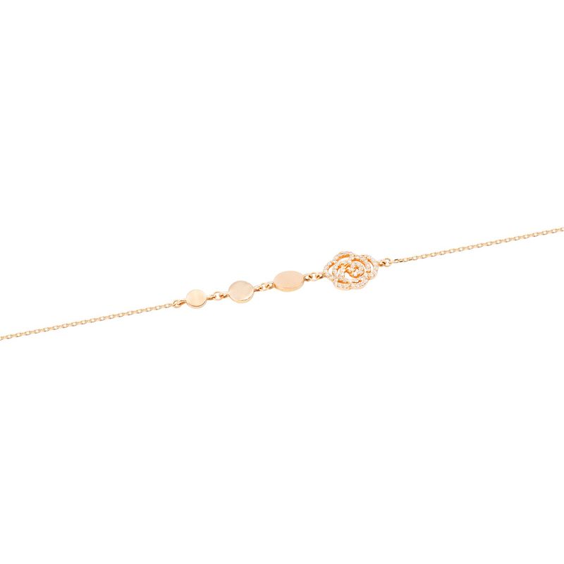 JB JOYAS BARON - Pulsera de Oro Amarillo 18kt Rosa de Diamantes 16 Pts