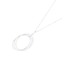 JB JOYAS BARON - Collar Oro Blanco 18kt Tres Círculos Diamantes 72 Pts