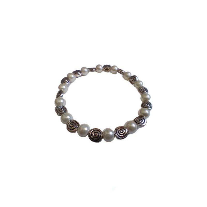 GENERICO - Pulsera de Perla imitacion con separadores