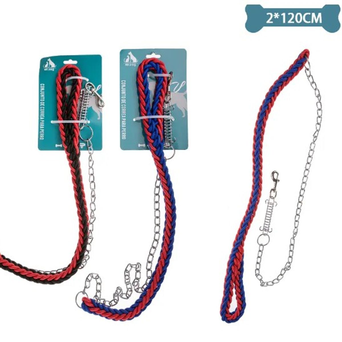 GENERICO - Correa Trenzada Con Cadena 20Cm12M Color Aleatorio