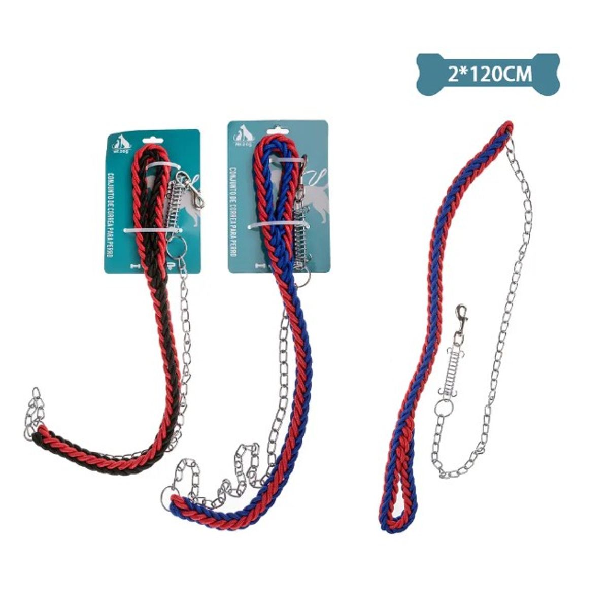 GENERICO - Correa Trenzada Con Cadena 20Cm12M Color Aleatorio