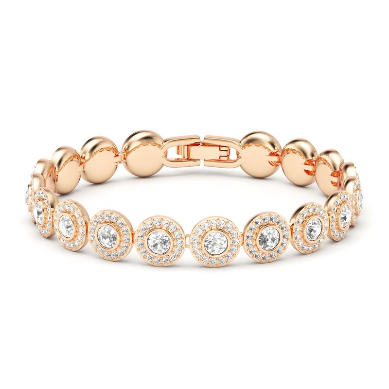 BLOOM CRYSTAL - Pulsera Tenis Angelical con cristal Transparente en oro rosa