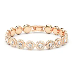 BLOOM CRYSTAL - Pulsera Tenis Angelical con cristal Transparente en oro rosa