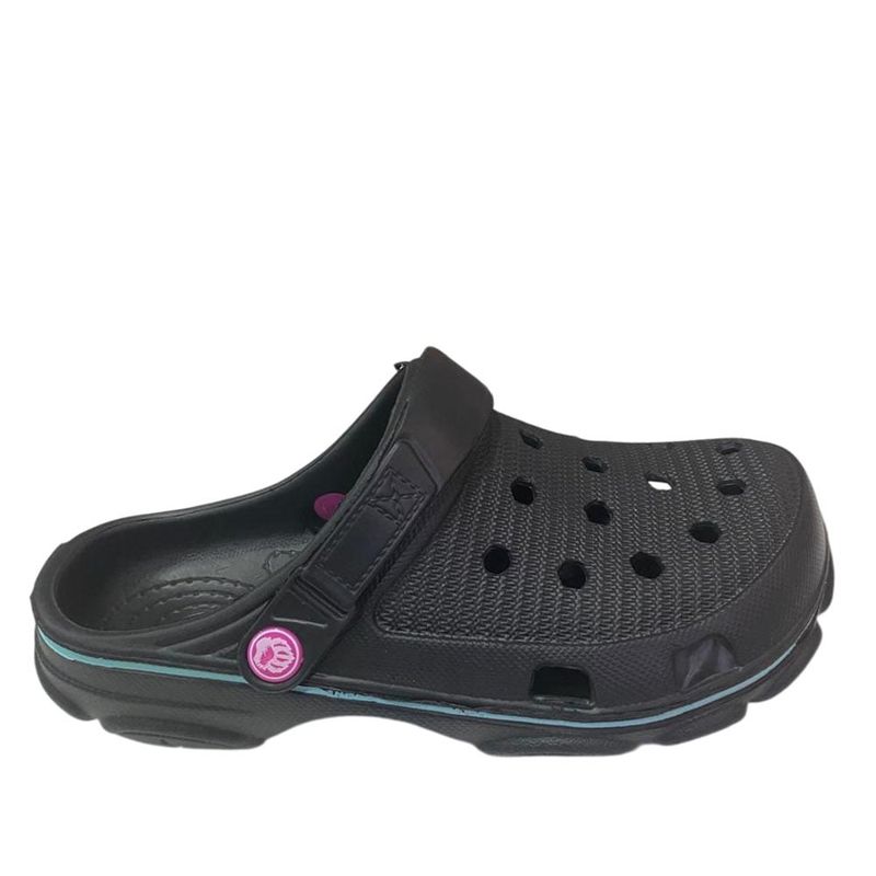 JKS - Sandalia Mujer Zueco Negro Fucsia Gougar