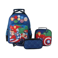 MARVEL - Set 3 Piezas Avenger Mochila 15 + Lonchera + Estuche