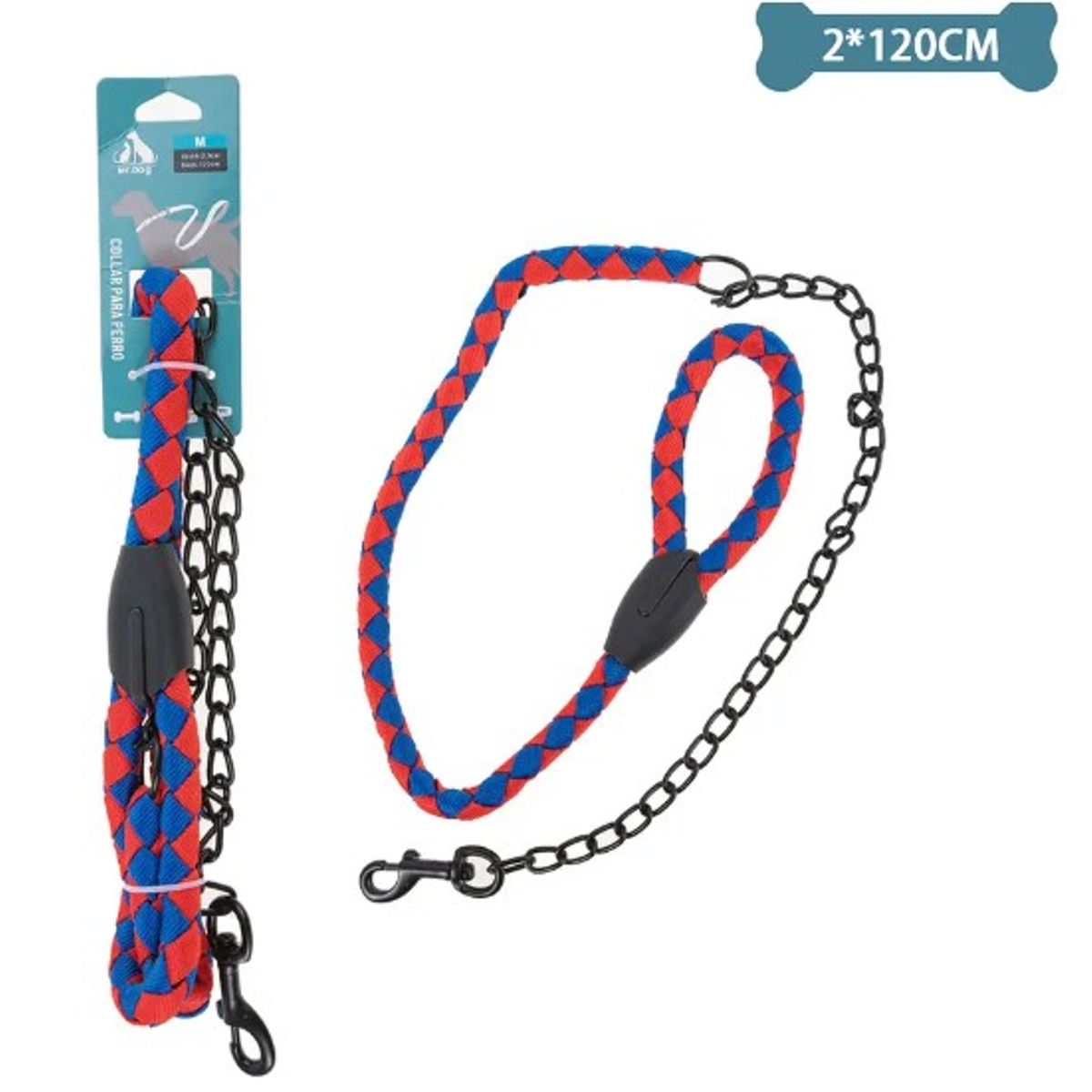 GENERICO - Correa Redondo Con Cadena Para Mascota 12M