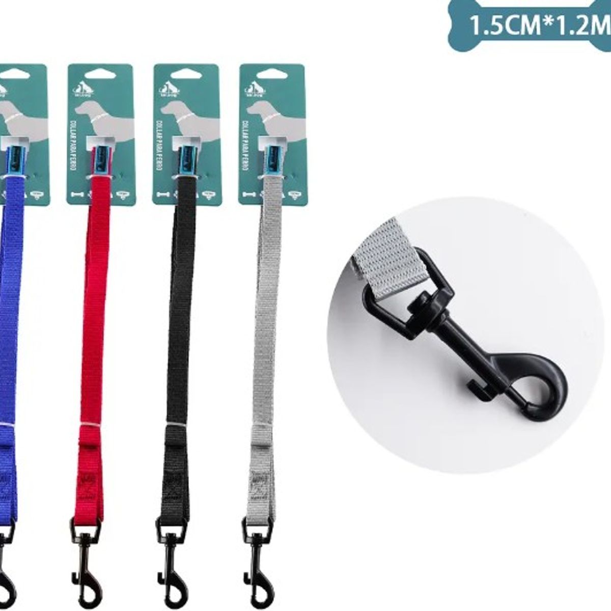 GENERICO - Correa Plana Para Mascota 15Cm12M Color Aleatorio