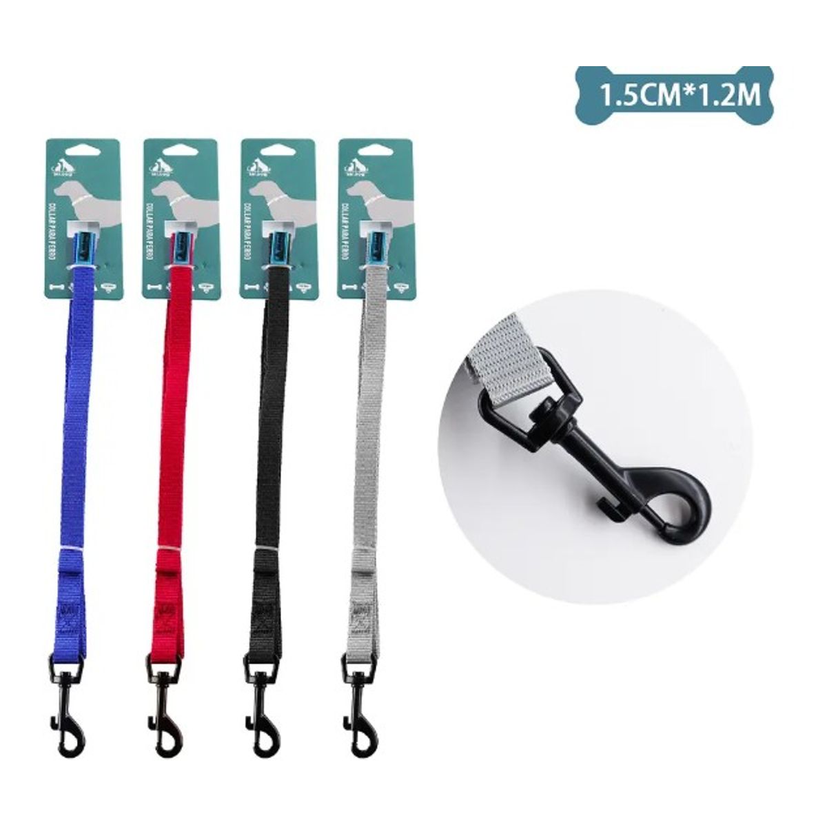 GENERICO - Correa Plana Para Mascota 15Cm12M Color Aleatorio