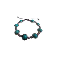 GENERICO - Pulsera cuentas de piedra natural turquesa