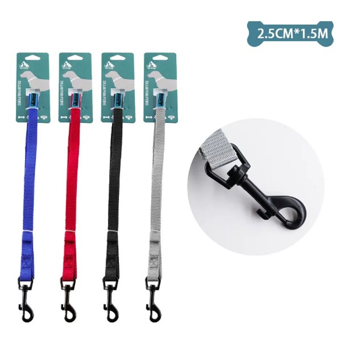 GENERICO - Correa Plana Para Mascota 25Cm15M Color Aleatorio