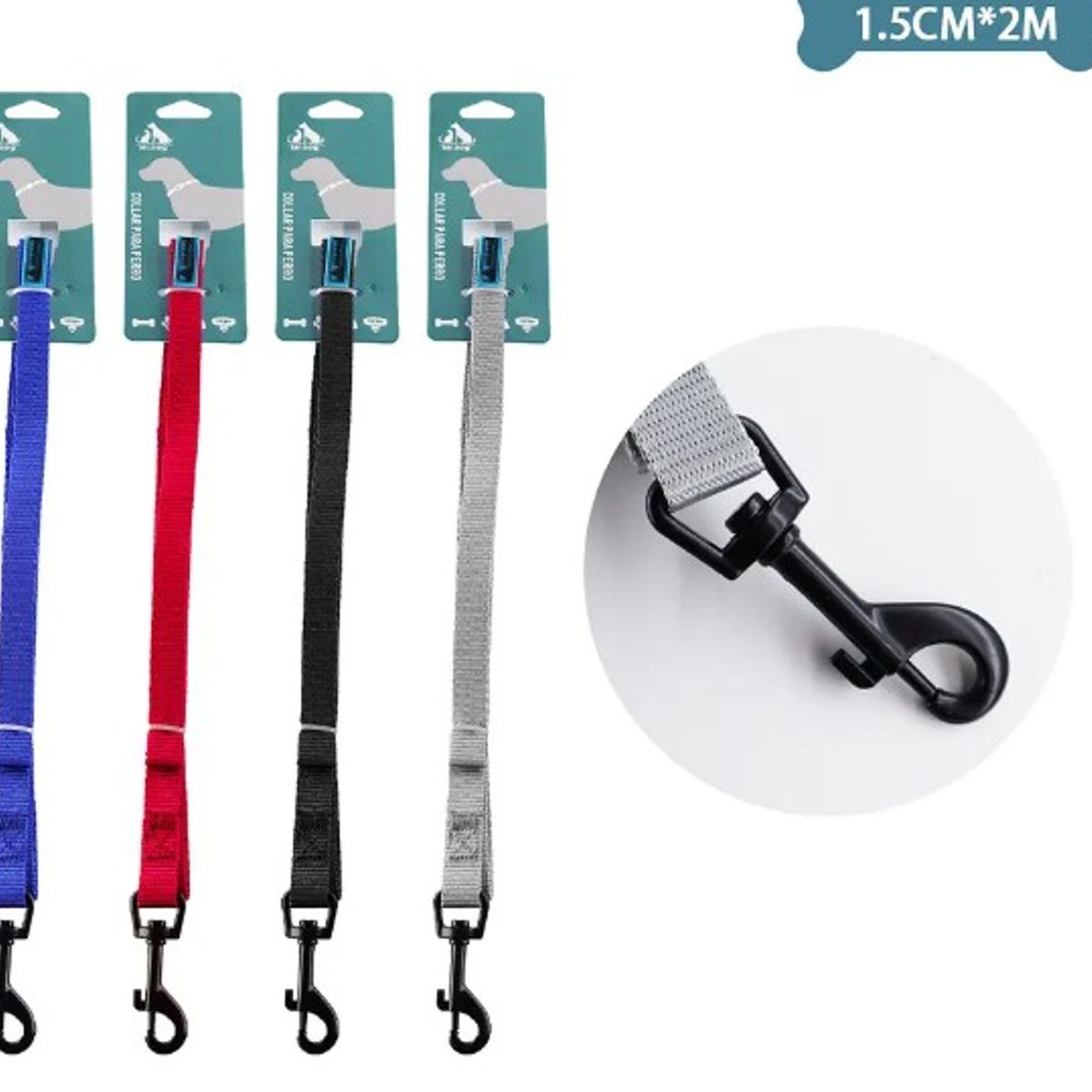 GENERICO - Correa Plana Para Mascota 15Cm2M Color Aleatorio