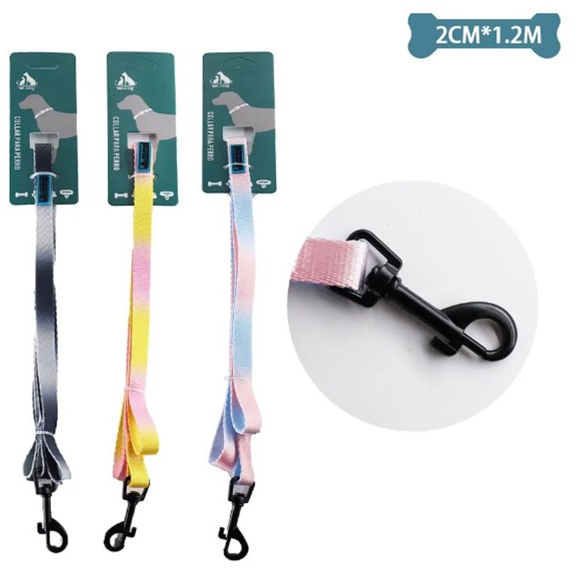 GENERICO - Correa Plana Para Mascota 20Cm12M Color Aleatorio