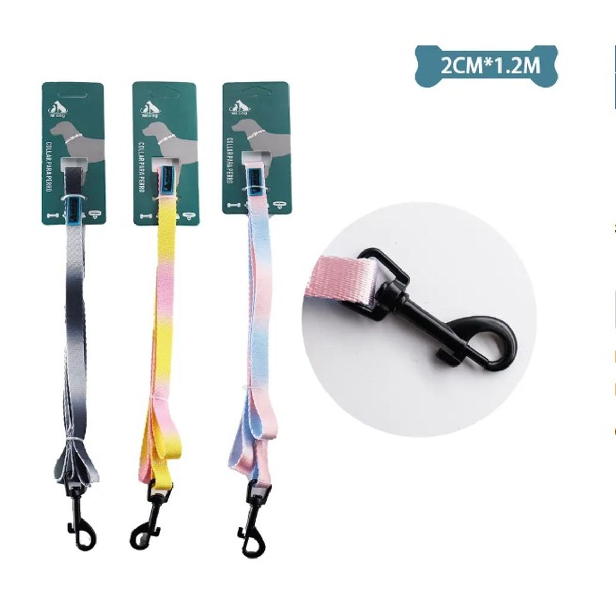 GENERICO - Correa Plana Para Mascota 20Cm12M Color Aleatorio