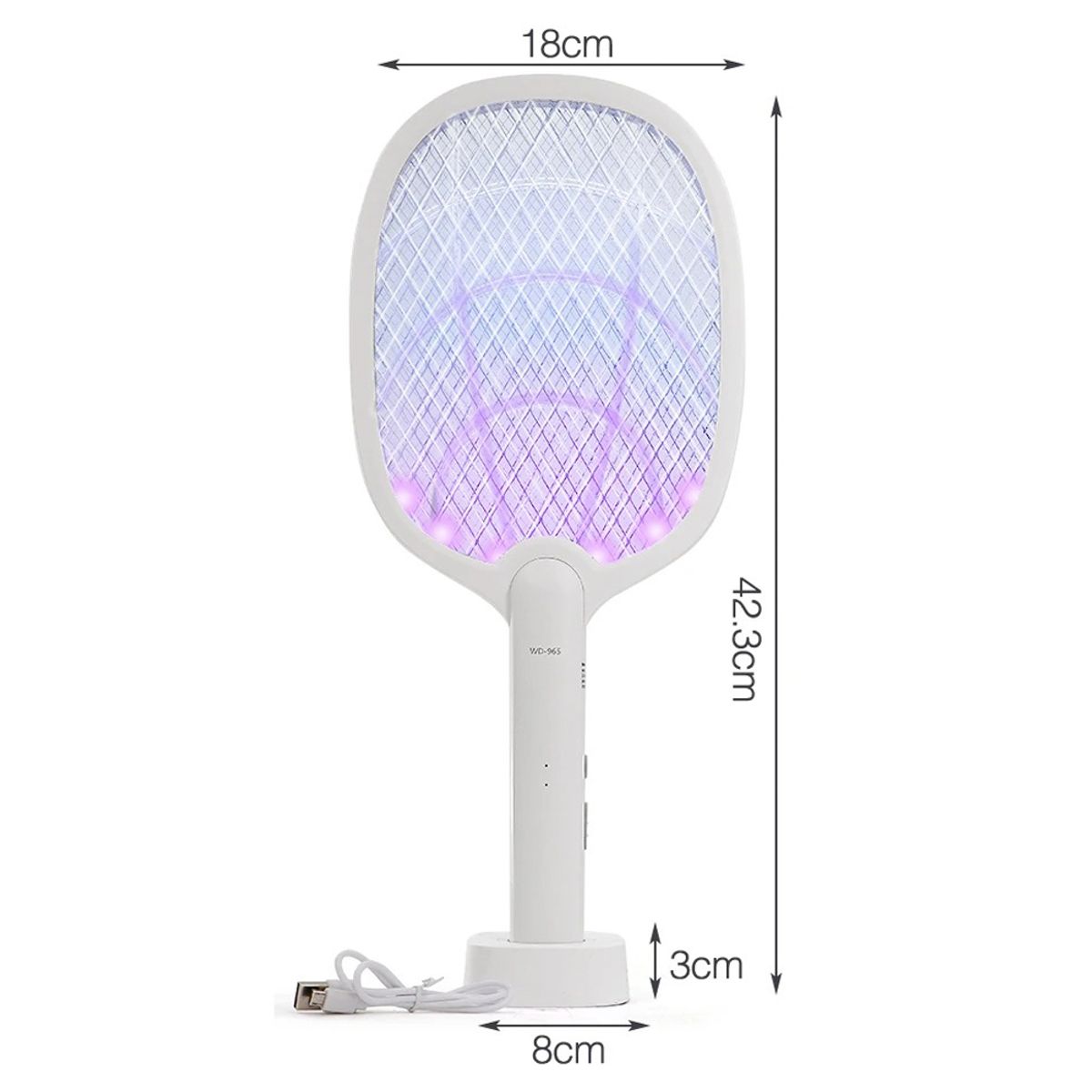 GENERICO - Raqueta Eléctrica Recargable Usb Matamoscas