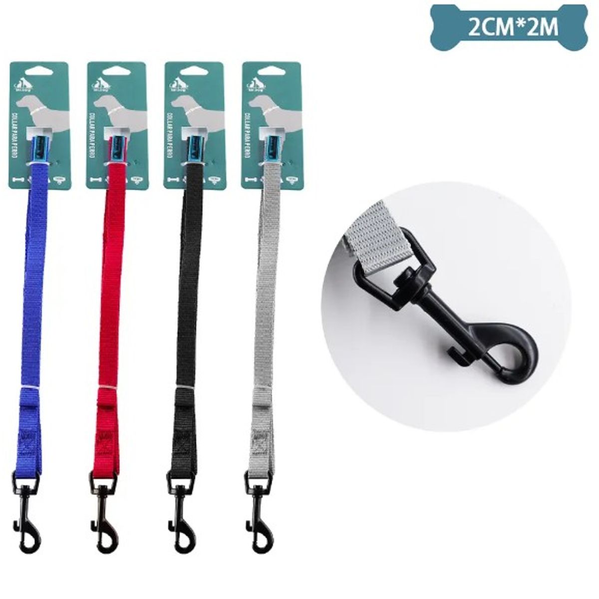 GENERICO - Correa Plana Para Mascota 20Cm2M Color Aleatorio