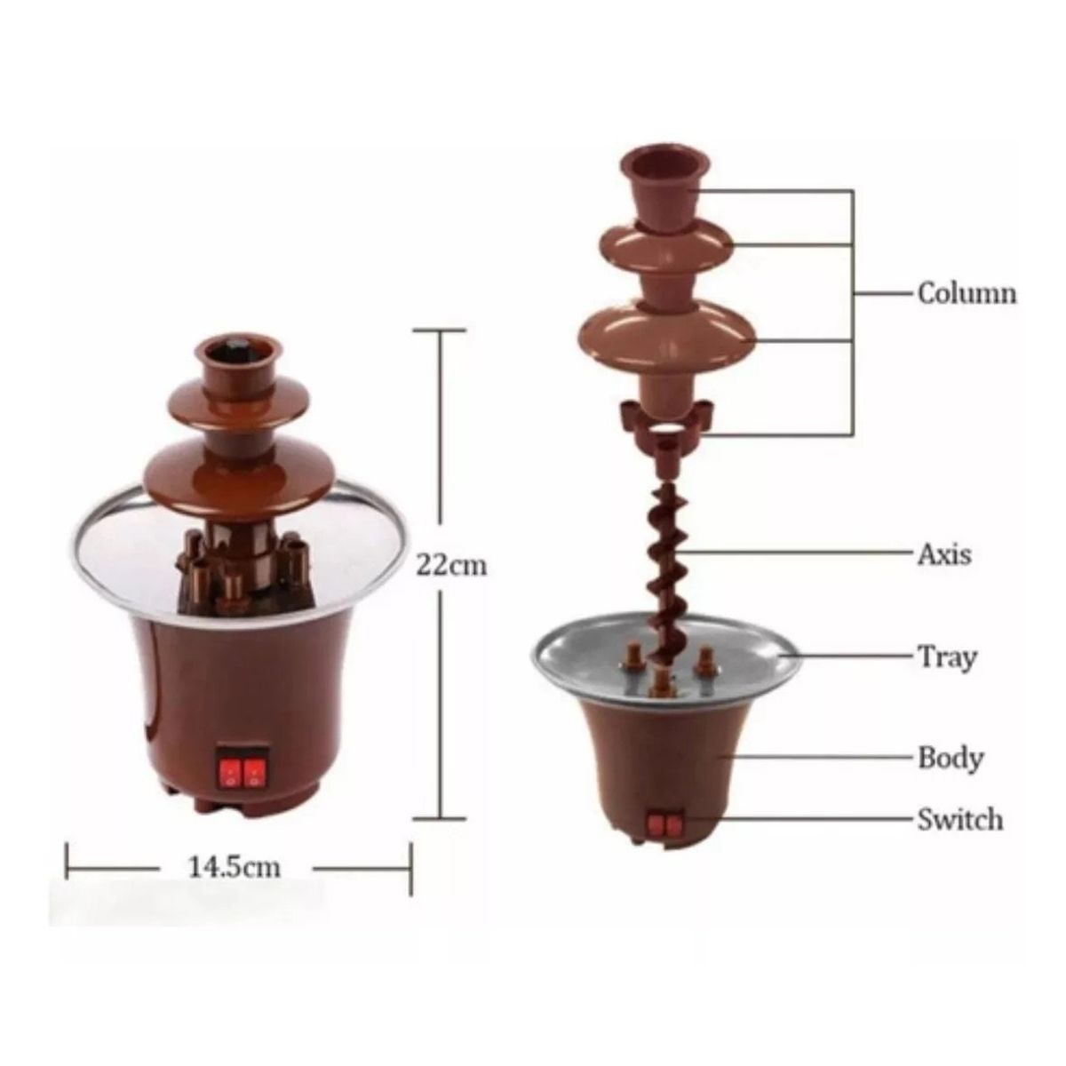 GENERICO - Fuente De Chocolate Cascada De 3 Niveles Fiesta