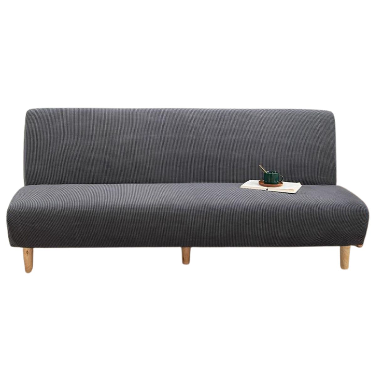 GENERICO - Funda Cubre FUTON elasticada textura GRUESA CUADRILLE