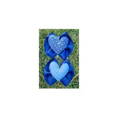 EL ESPACIO DE TOMMY - Set 2 lazos corazones denim desigual