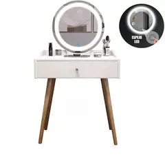 ACTUAL - Tocador Moderno Con Espejo Led Touch y Cajon 120x50x40
