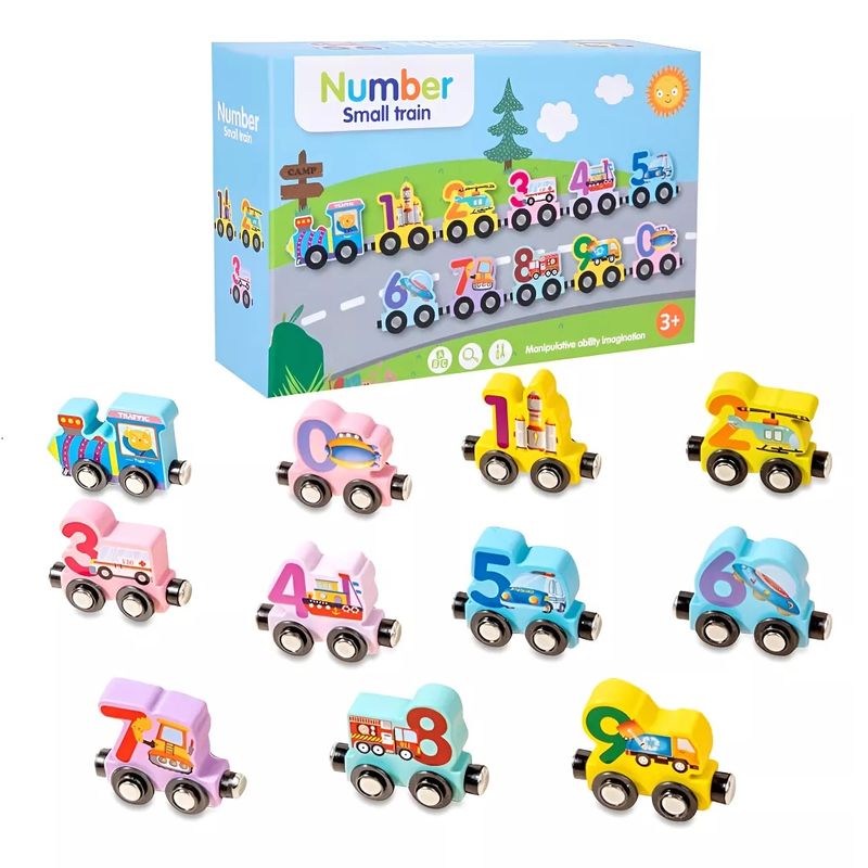 GENERICO - Tren Montessori De Madera Para Aprender Números Divertidos Transportes
