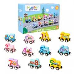GENERICO - Tren Montessori De Madera Para Aprender Números Divertidos Transportes