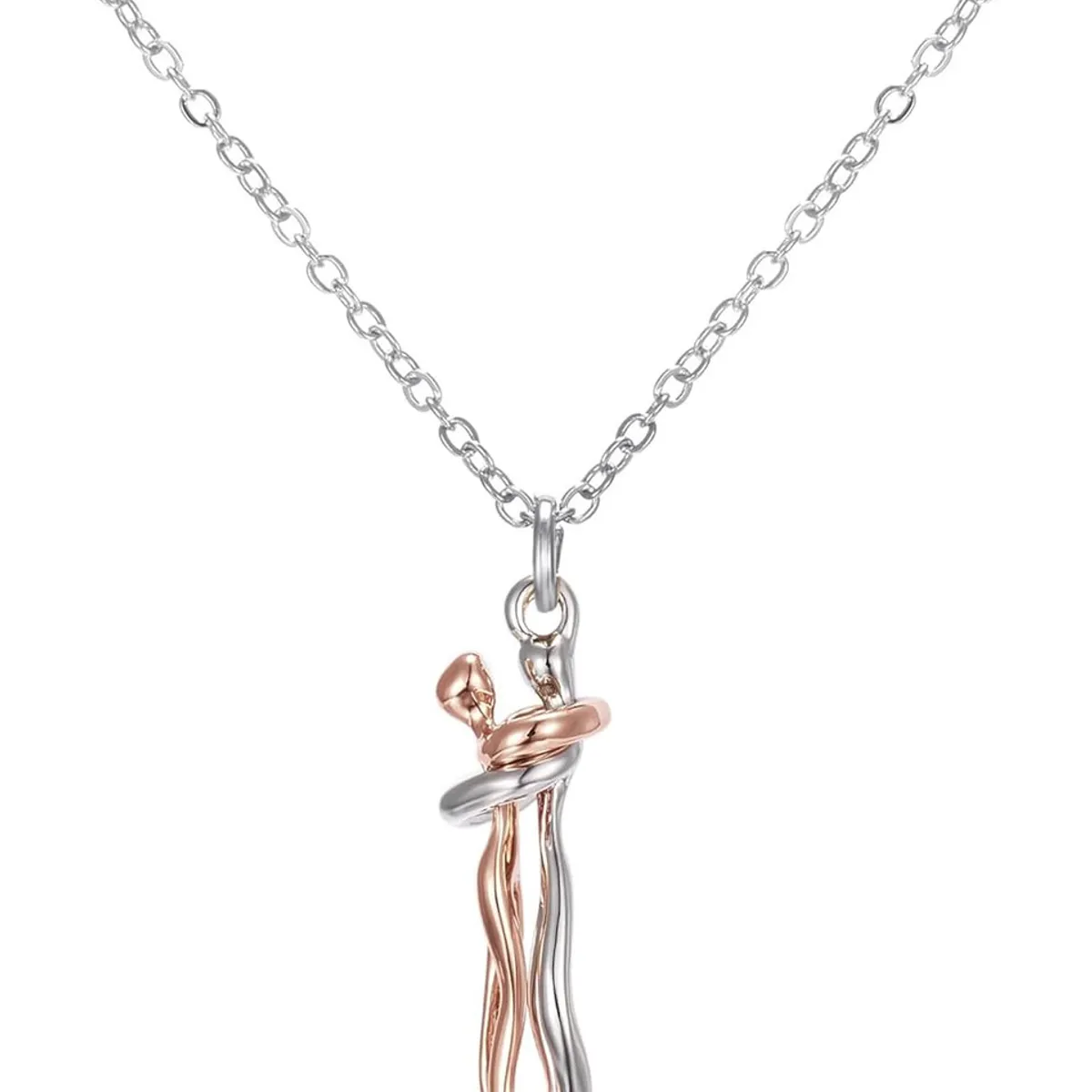 GENERICO - Collar plata 925 pareja novios enamorados abrazados san valentin