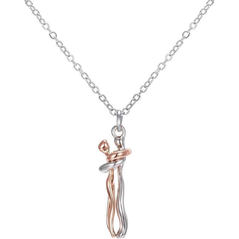 GENERICO - Collar plata 925 pareja novios enamorados abrazados san valentin