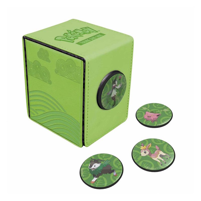ULTRA PRO - ULTRAPRO CAJA DE MAZO CON 4 INSIGNIAS POKEMON MORNING MEADOW