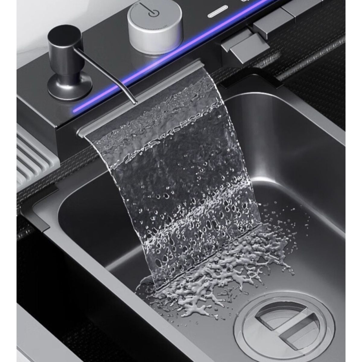 MUNDO MAGIA - Combo Lavaplato Empotrado 80x45 Acero Inoxidable Inteligente