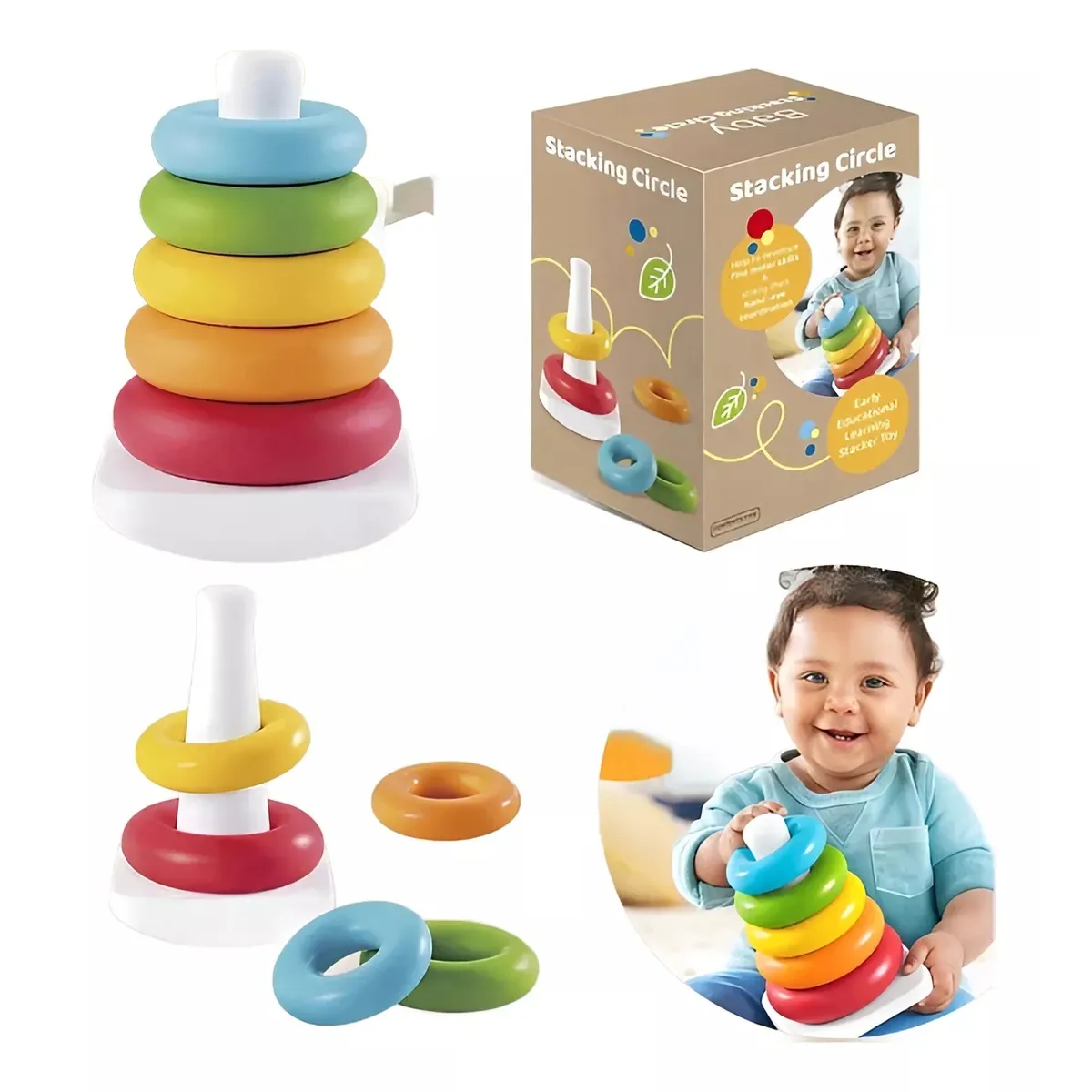 GENERICO - Juego De Argollas Encajes De Apilar Para Bebes
