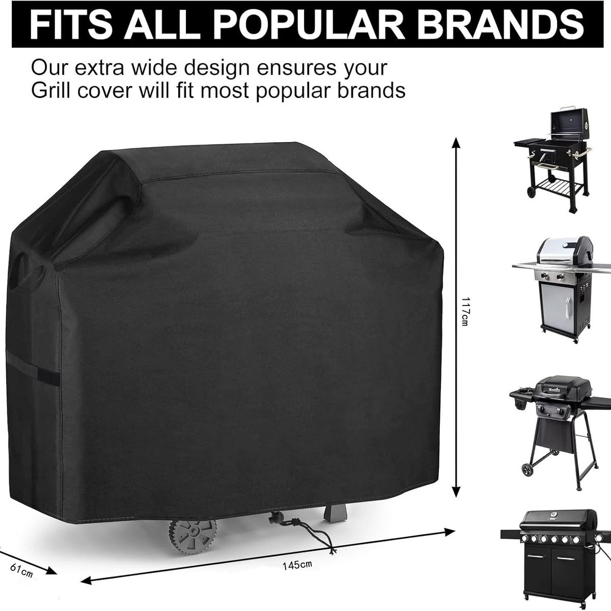 KUANGYE - Cubierta Parrilla Asador Protector Exterior Funda Barbacoa