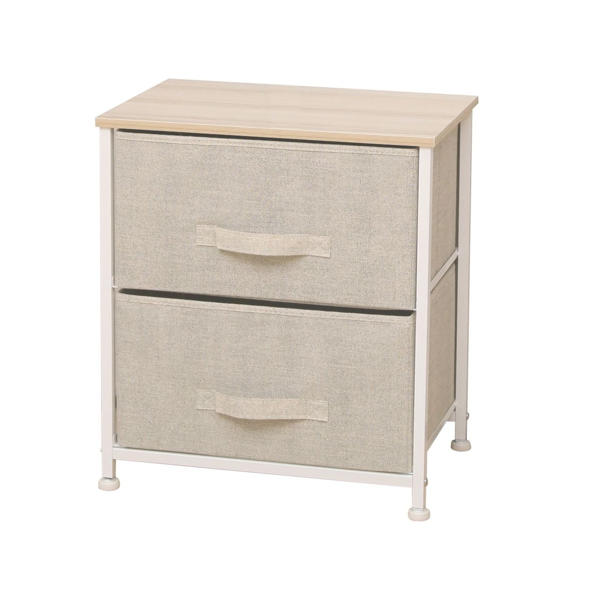 GENERICO - Velador Cajonera 2 Cajones Beige