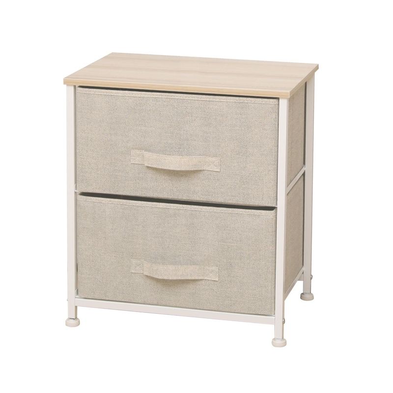 GENERICO - Velador Cajonera 2 Cajones Beige