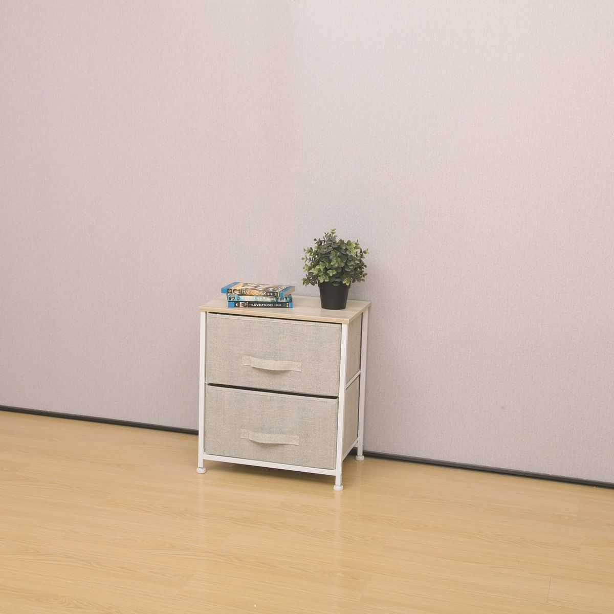 GENERICO - Velador Cajonera 2 Cajones Beige