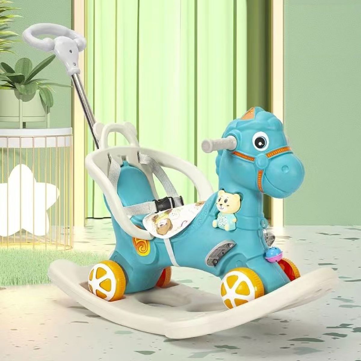 MUNDO MAGIA - Caballo Balancin Mecedor Para Niños 4 En 1 Musical