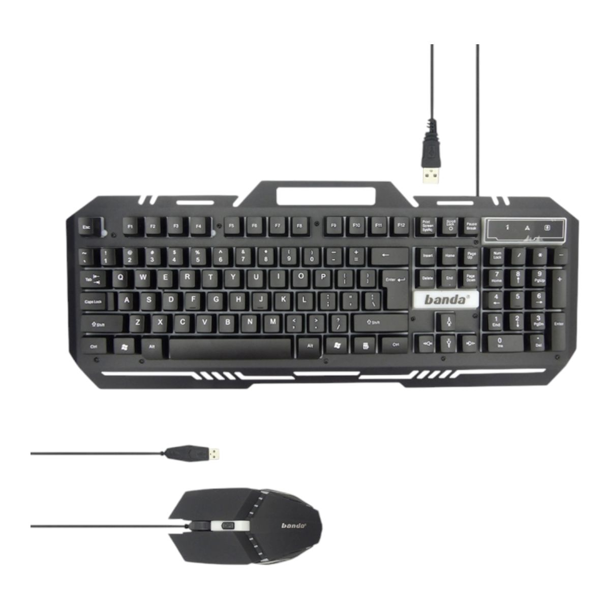 BANDA AUDIOPARTS - Teclado + Mouse Gamer USB Con Luz LED Marca Banda