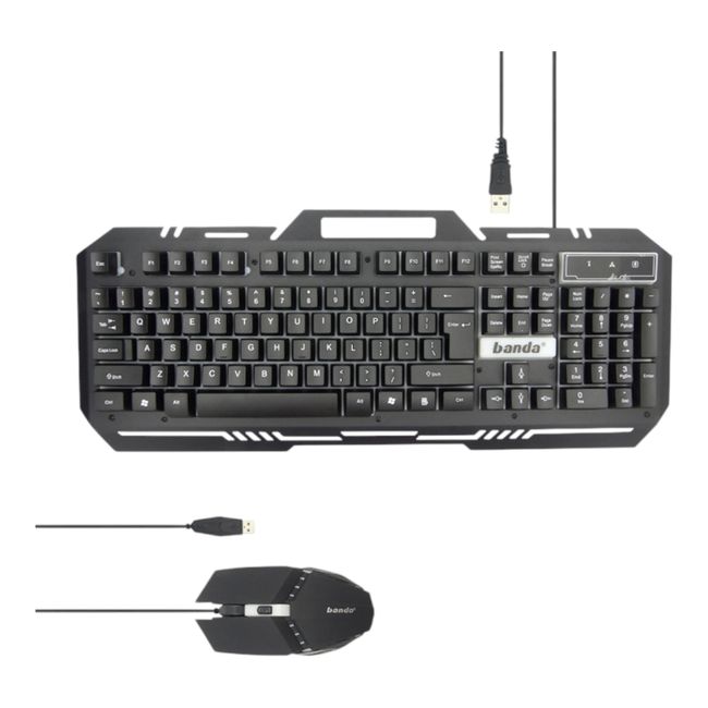 BANDA AUDIOPARTS - Teclado + Mouse Gamer USB Con Luz LED Marca Banda