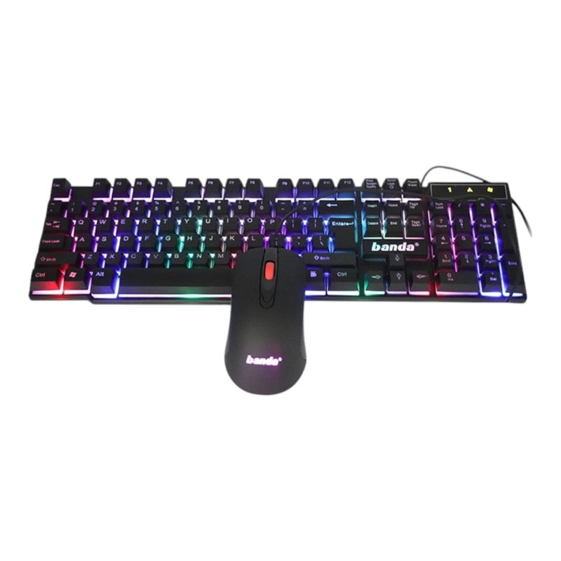 GENERICO - Teclado+Mouse USB Retro Iluminado Luz RGB Modelo KM99