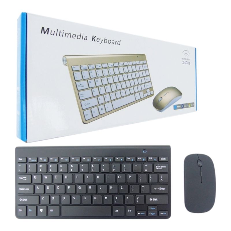 GENERICO - Teclado + Mouse Inalambrico Ultra Slim Ideal Notebook Macbook