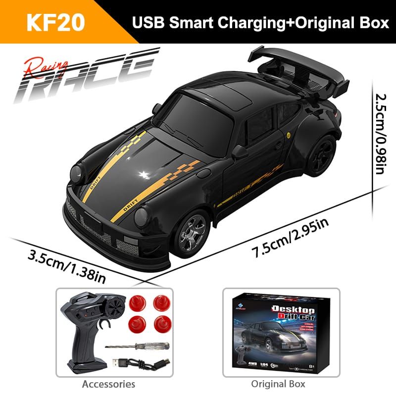 DRIFT - Auto Mini Drift deportico carrera 911 escala 1:64 Negro.