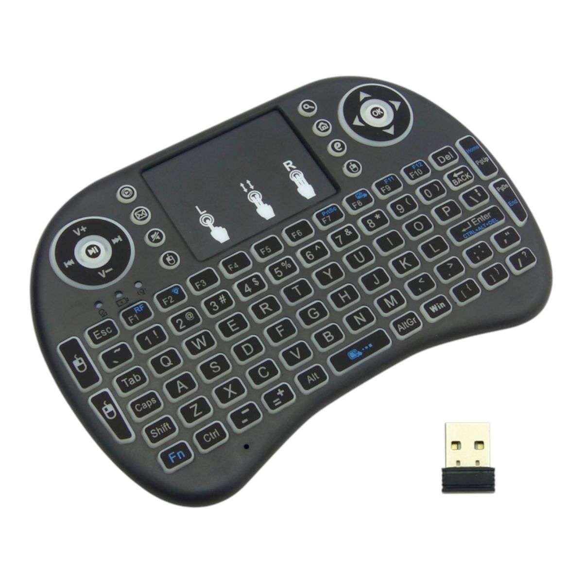 GENERICO - Teclado Mini Con Luz Para Smarttv Tvbo Pc Smartphone
