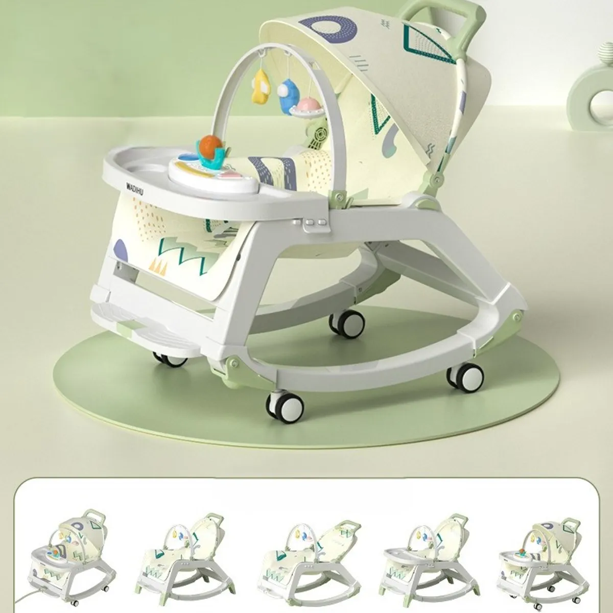 TATEE - 5-in-1 Silla Nido Bebé multifuncional ajustable con rueda