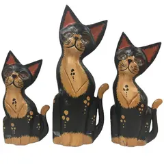 GENERICO - Figura Familia Trio Gatitos Felices Místicos Y Mágicos