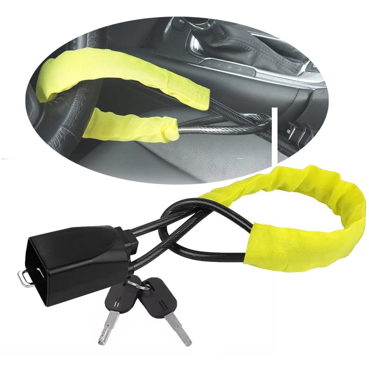 BITART - Bloqueo Antirrobo Universal Para Volante De Coche Con Llaves