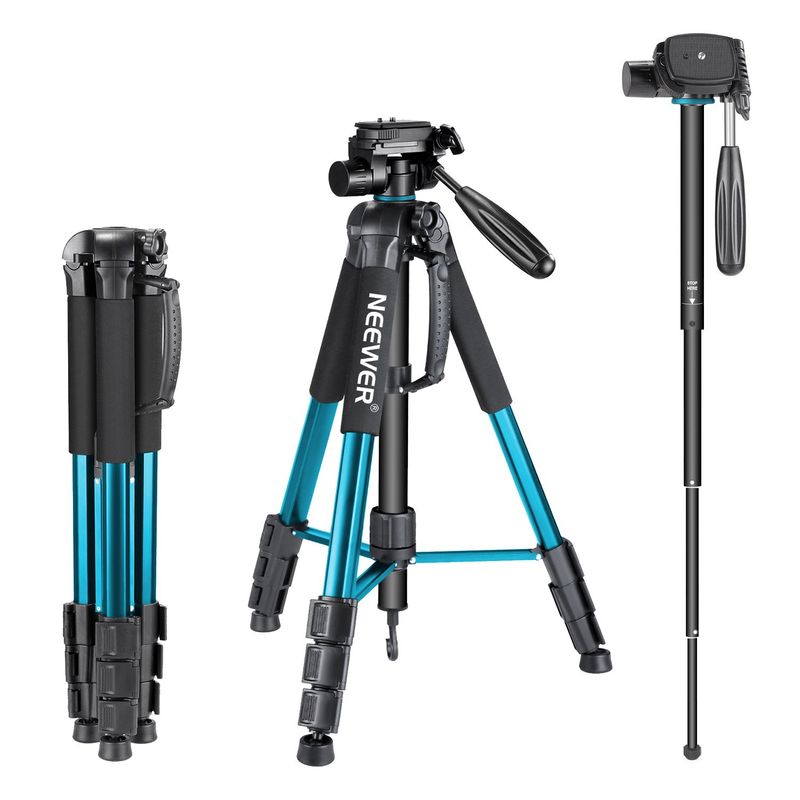 NEEWER - Trípode Monopode Para Sony Canon Nikon Fujifilm Lumix Con Bolsa - Azul
