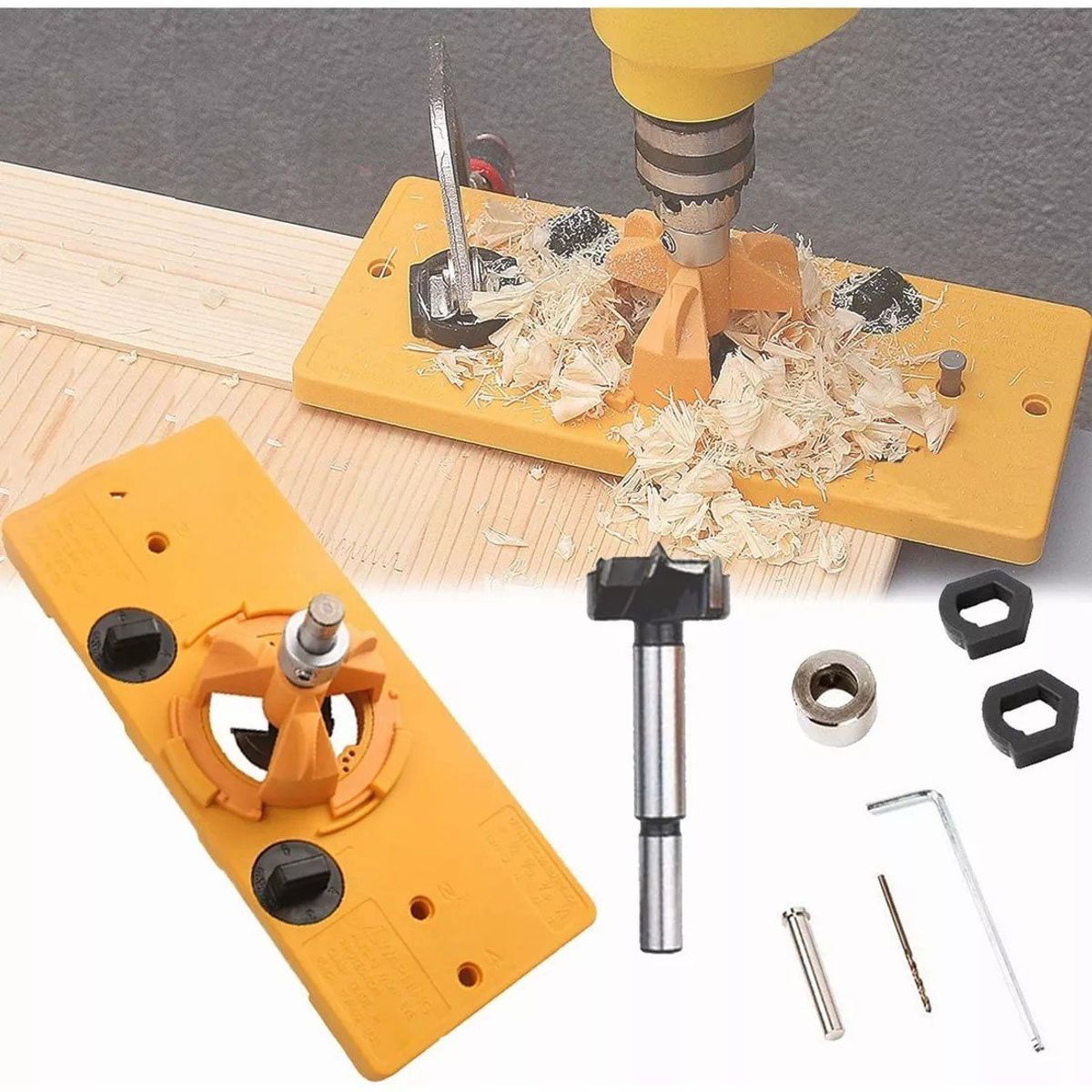 KUANGYE - Kit De Perforación Para Taladro Guía Bisagra Escondida 35mm