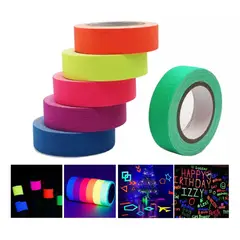 KUANGYE - Cinta Adhesiva Fluorescente Color Neón, 6 Rollos